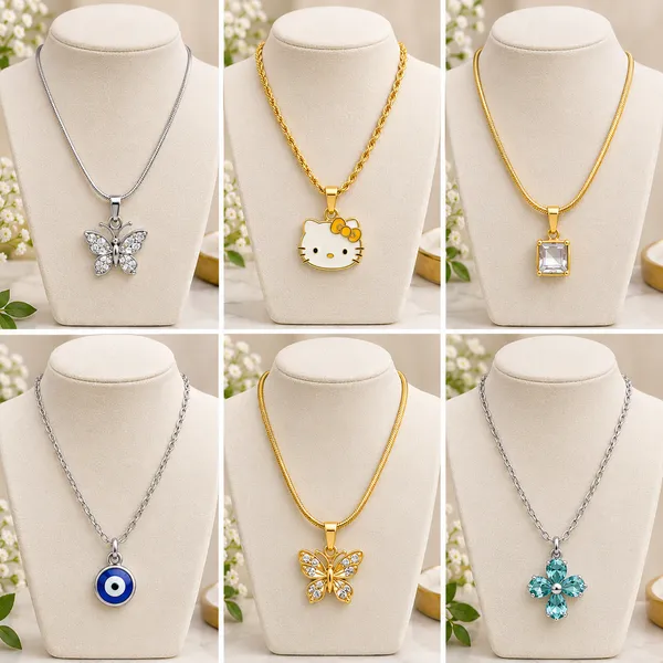Gold_And_Silver_Stainless_Steel_Pendant_Necklace_Set_For_Women