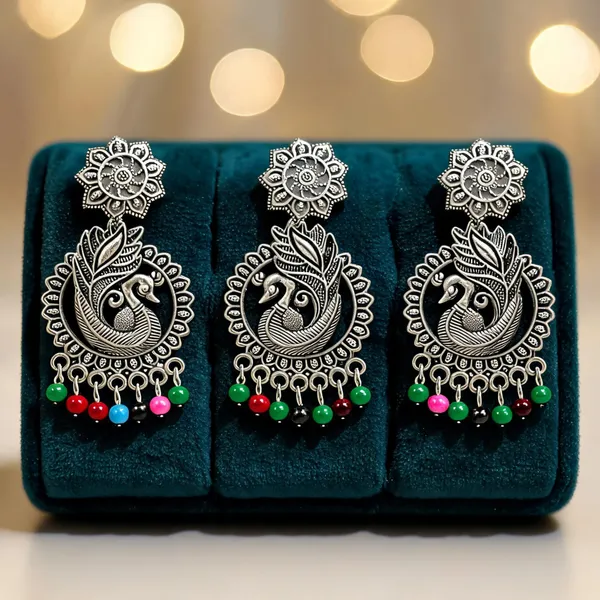 Oxidised_Alloy_Peacock_Chandbali_Jhumka_For_Women_-_Pack_Of_3