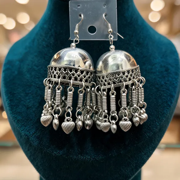 Silver_Alloy_Oxidised_Jhumka_Earrings_For_Women_-_Pack_Of_2