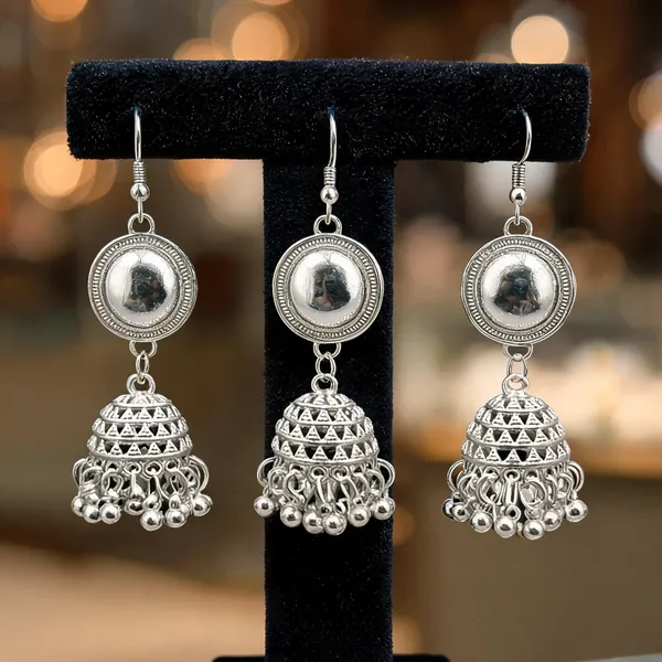 Silver_Alloy_Jhumka_Earrings_For_Women_-_Pack_Of_3