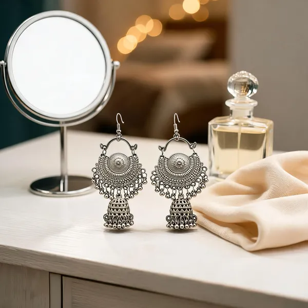 Silver_Alloy_Oxidised_Jhumka_Earrings_For_Women_-_Pack_Of_2