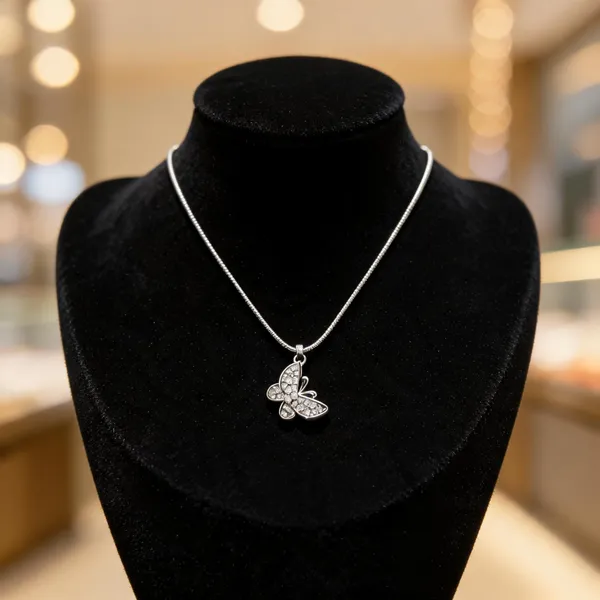 Silver_Stainless_Steel_Butterfly_Pendant_Necklace_For_Women