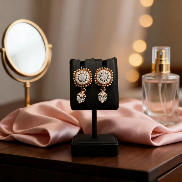 Golden_Stainless_Steel_Stone_Stud_Drop_Earrings_For_Women