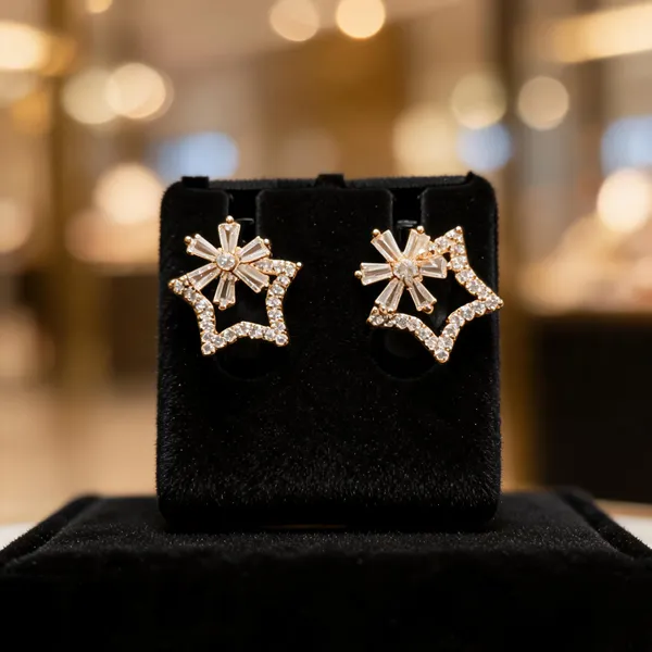 Golden_Stainless_Steel_Star_Stud_Earrings_For_Women