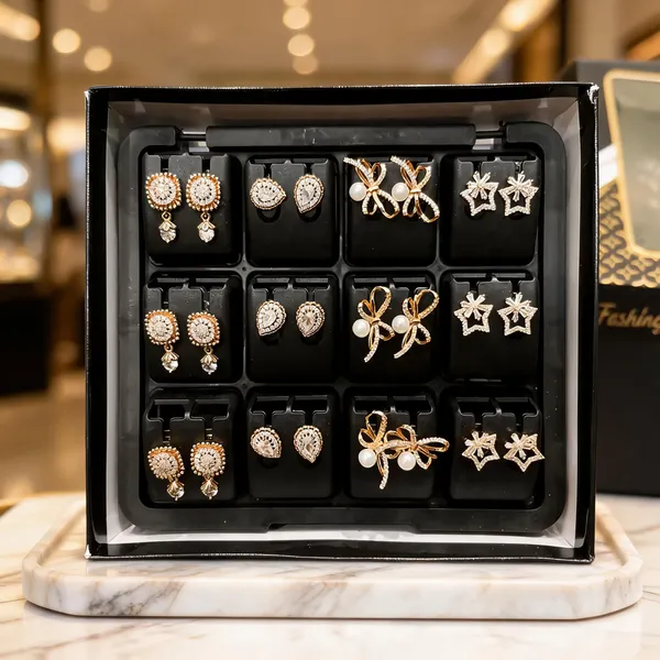 Golden_Stainless_Steel_Earrings_Set_Of_12_For_Women