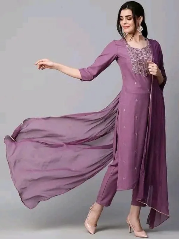 Lavender_Cotton_Silk_Straight_Kurta_Set_With_Dupatta_For_Women