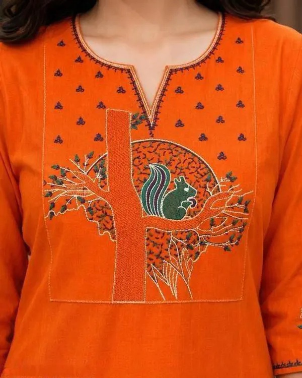 Orange_Cotton_Silk_Straight_Kurta_With_Bottomwear_For_Women