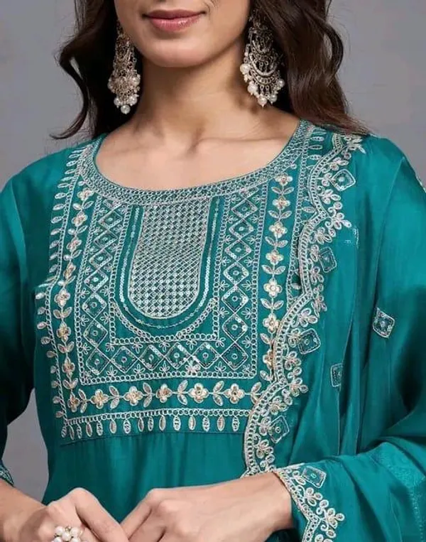 Aqua_Blue_Cotton_Silk_Straight_Kurta_Set_With_Dupatta_For_Women