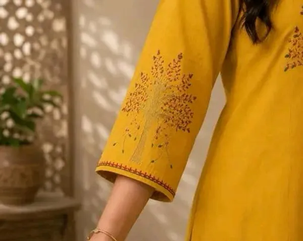 Yellow_Cotton_Silk_Straight_Printed_Kurta_Set_For_Women