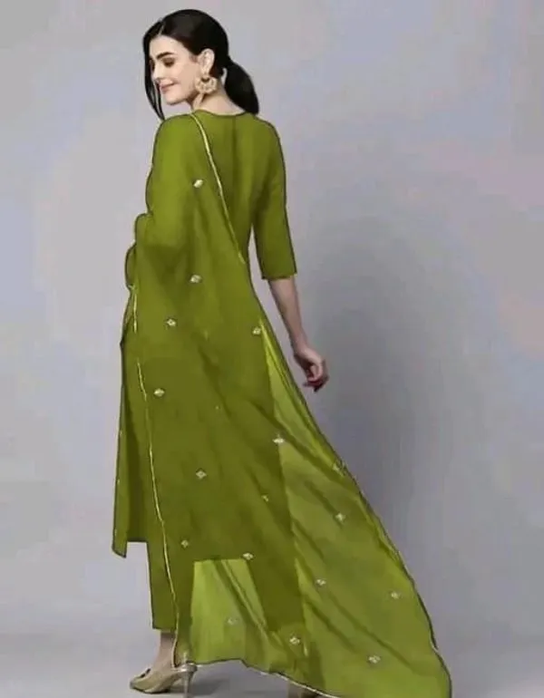 Olive_Green_Cotton_Silk_Straight_Kurta_Set_With_Dupatta_For_Women