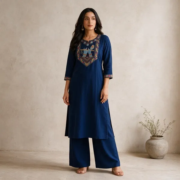 Blue_Cotton_Silk_Straight_Kurta_With_Palazzo_For_Women