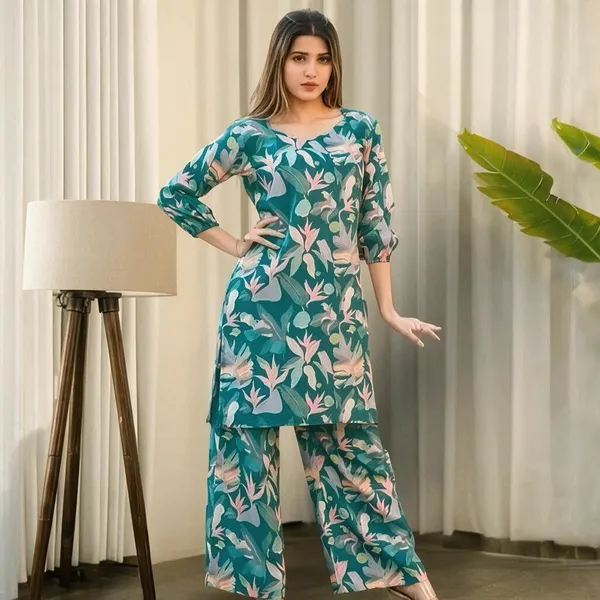 Mint_Green_Cotton_Silk_Straight_Kurta_With_Palazzo_For_Women