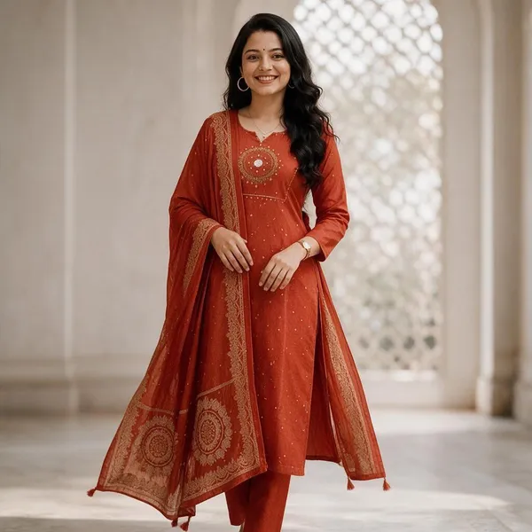 Orange_Cotton_Silk_Straight_Kurta_Set_With_Dupatta_For_Women
