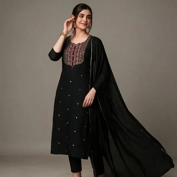 Black_Cotton_Silk_Anarkali_Kurta_Set_With_Dupatta_For_Women