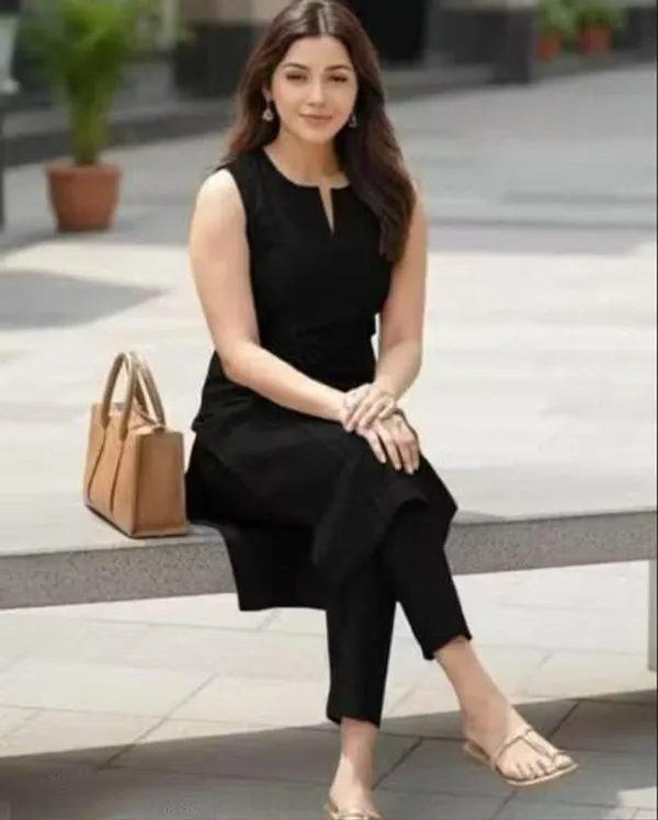Black_Cotton_Silk_Sleeveless_Straight_Kurta_With_Bottomwear_For_Women