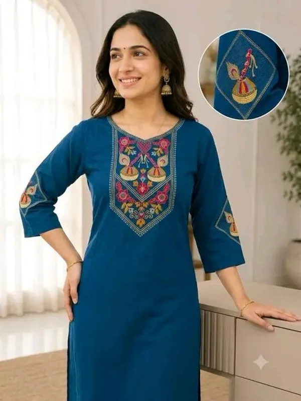 Blue_Cotton_Silk_Straight_Kurta_With_Bottomwear_For_Women