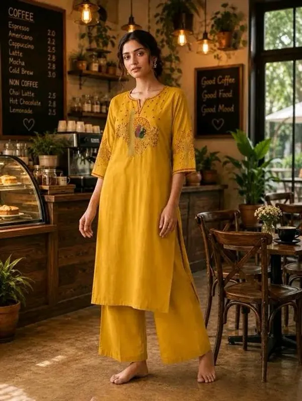 Yellow_Cotton_Silk_Straight_Printed_Kurta_Set_For_Women
