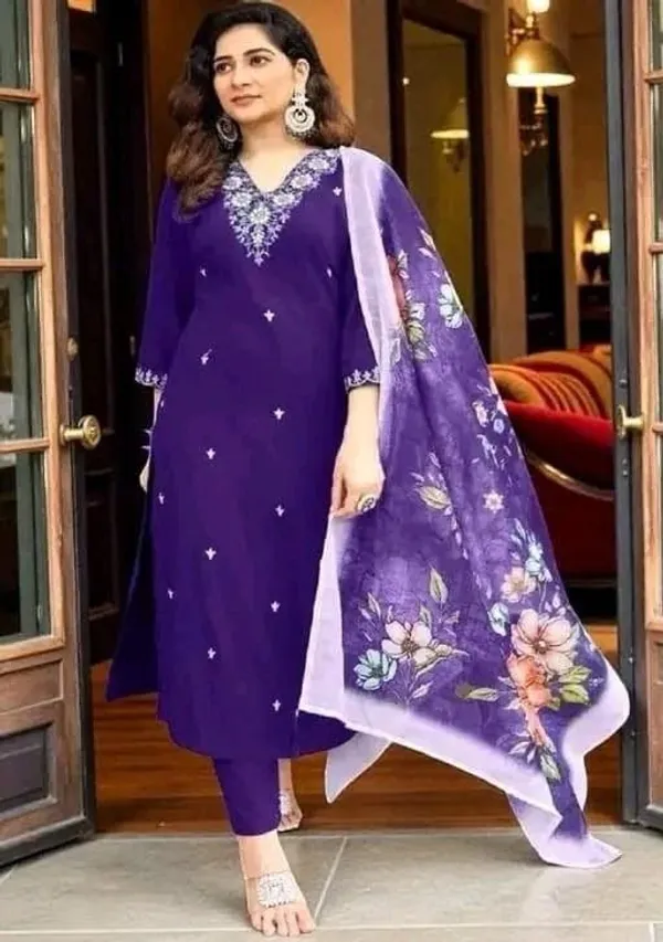 Purple_Cotton_Silk_Straight_Embroidered_Kurta_Set_For_Women
