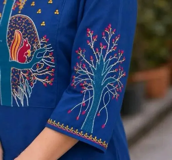 Blue_Cotton_Silk_Straight_Embroidered_Kurta_Set_For_Women