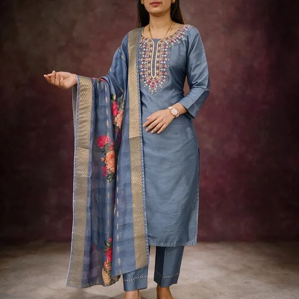 Olive_Blue_Cotton_Silk_Straight_Kurta_Set_With_Dupatta_For_Women