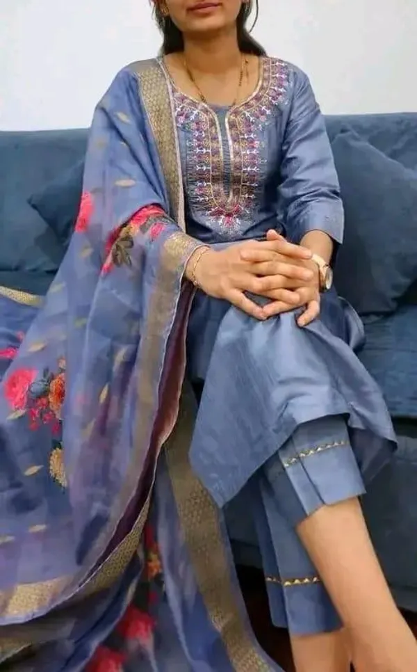 Olive_Blue_Cotton_Silk_Straight_Kurta_Set_With_Dupatta_For_Women