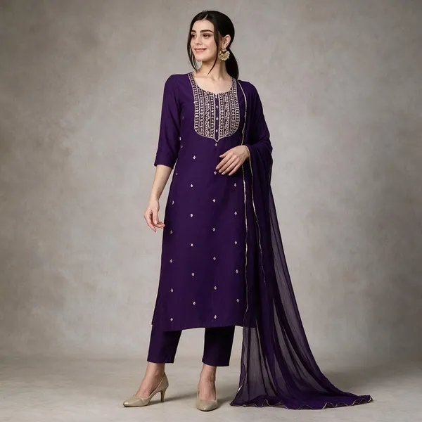 Purple_Cotton_Silk_Straight_Embroidered_Kurta_Set_For_Women