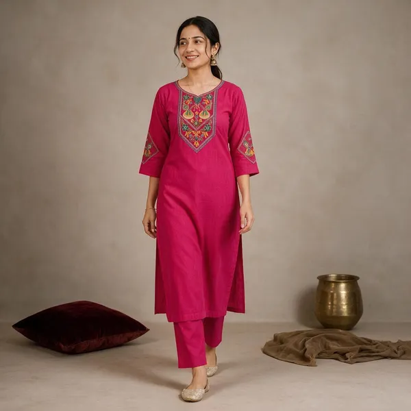Pink_Cotton_Silk_Straight_Kurta_With_Bottomwear_For_Women