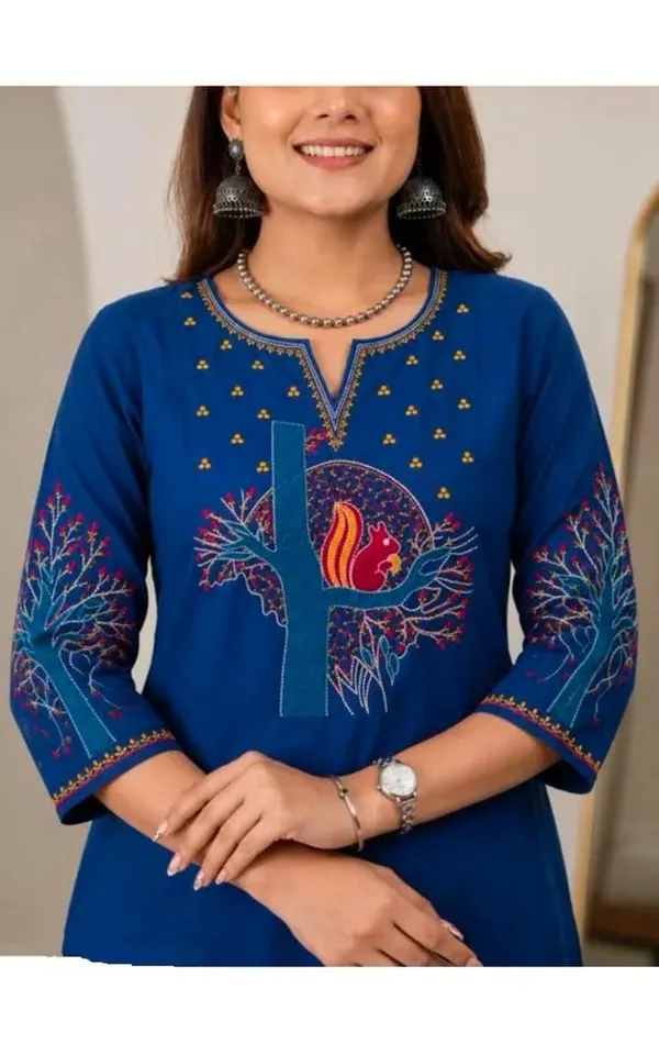 Blue_Cotton_Silk_Straight_Embroidered_Kurta_Set_For_Women
