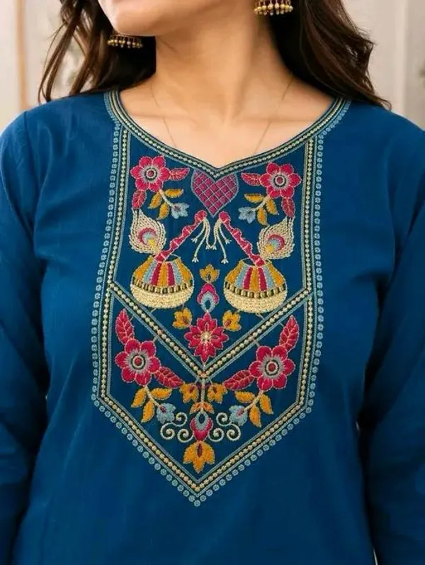 Blue_Cotton_Silk_Straight_Kurta_With_Bottomwear_For_Women