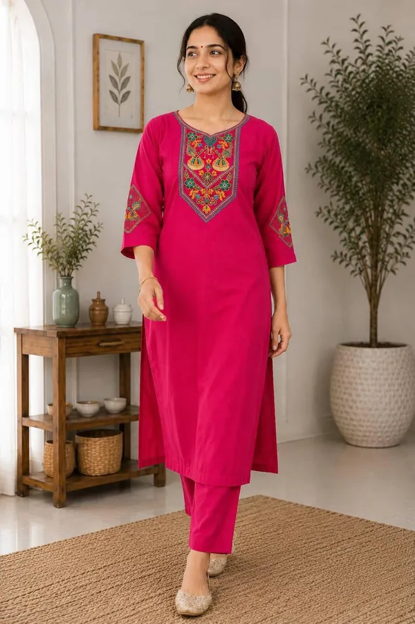 Pink_Cotton_Silk_Straight_Kurta_With_Bottomwear_For_Women