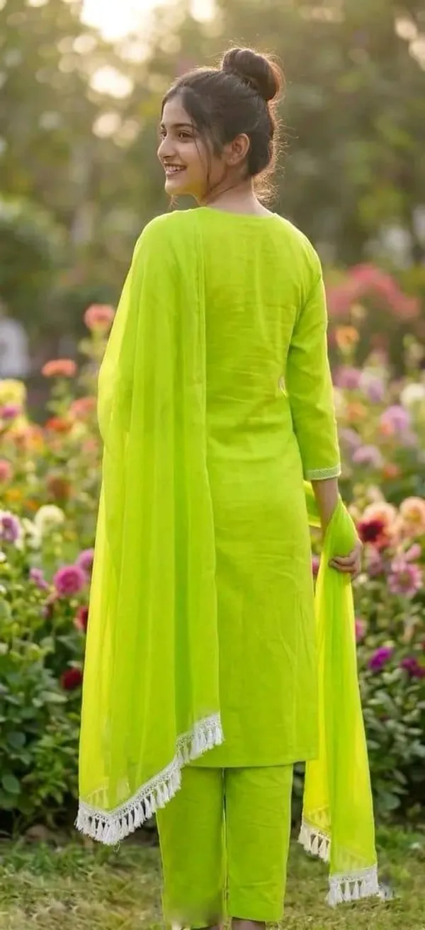 Lemon_Yellow_Cotton_Silk_Straight_Embroidered_Kurta_Set_For_Women