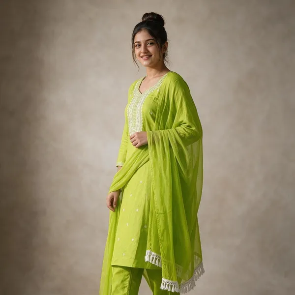 Lemon_Yellow_Cotton_Silk_Straight_Embroidered_Kurta_Set_For_Women