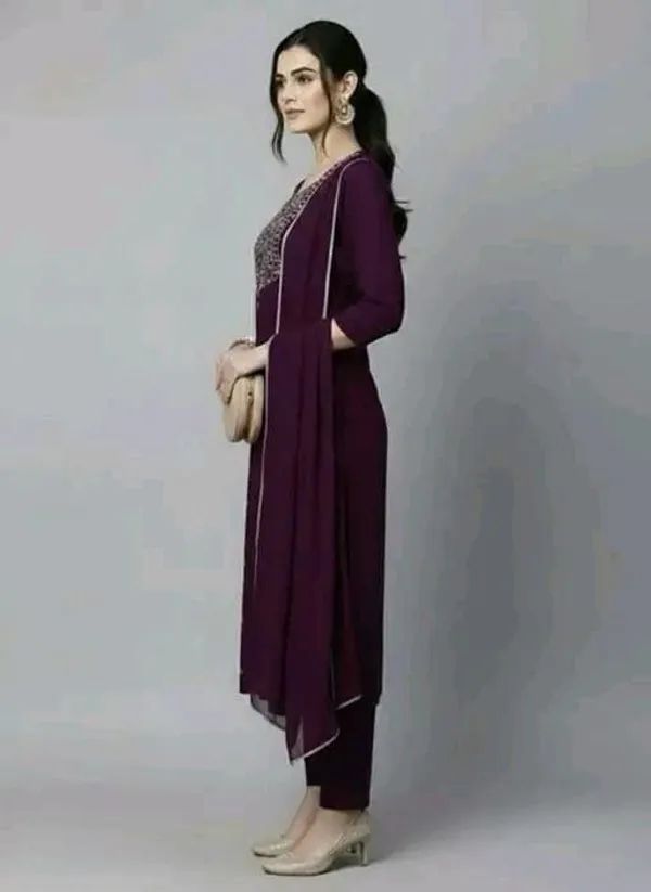 Wine_Cotton_Silk_Straight_Embroidered_Kurta_Set_For_Women