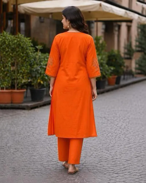 Orange_Cotton_Silk_Straight_Kurta_With_Bottomwear_For_Women