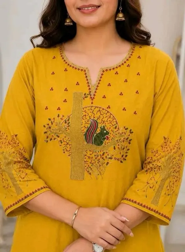 Yellow_Cotton_Silk_Straight_Printed_Kurta_Set_For_Women