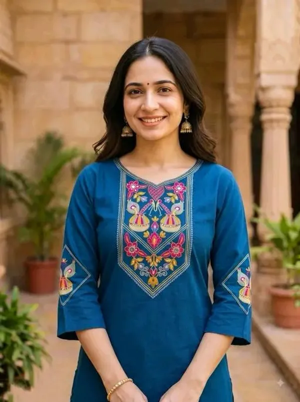 Blue_Cotton_Silk_Straight_Kurta_With_Bottomwear_For_Women