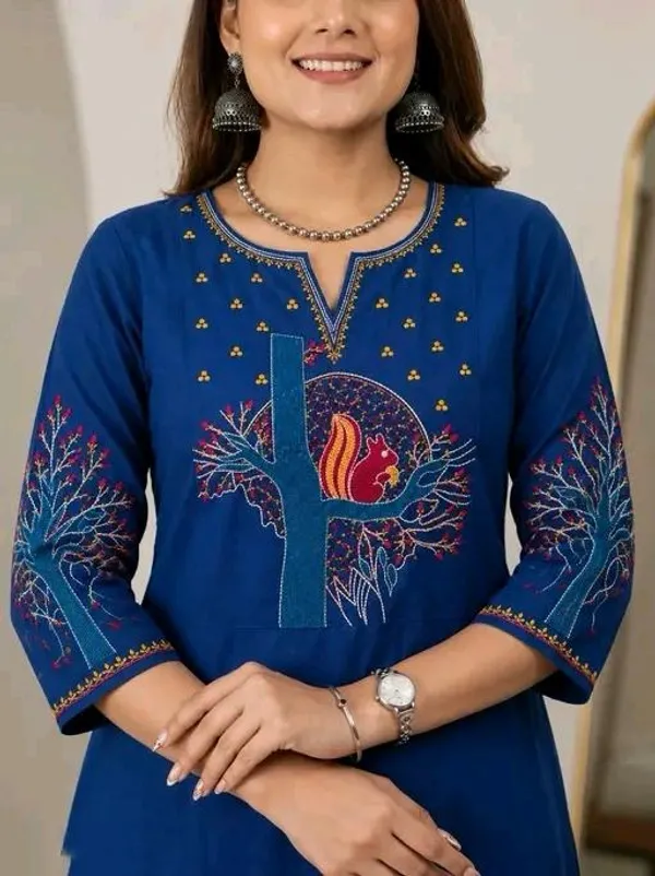 Blue_Cotton_Silk_Straight_Embroidered_Kurta_Set_For_Women