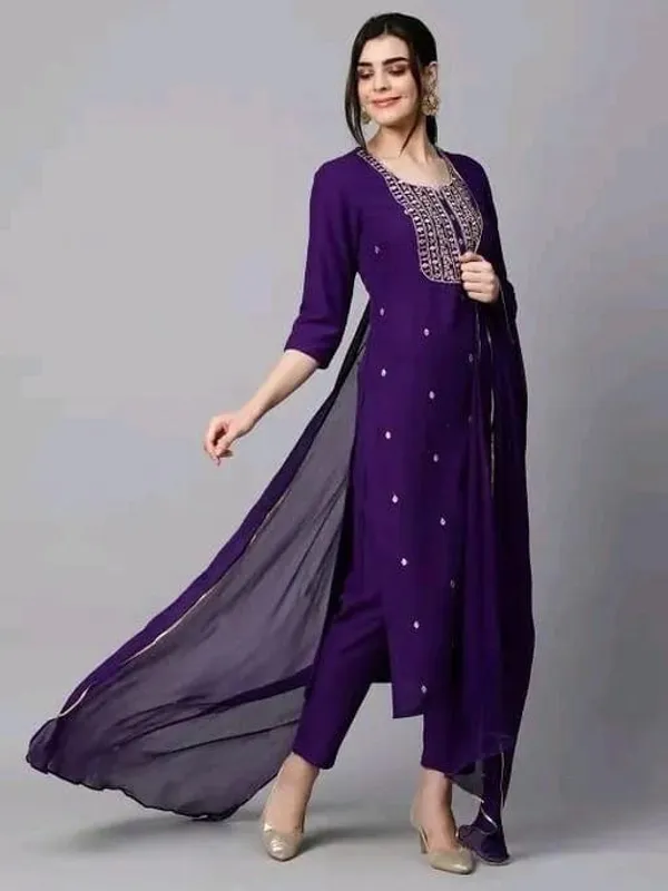 Purple_Cotton_Silk_Straight_Embroidered_Kurta_Set_For_Women