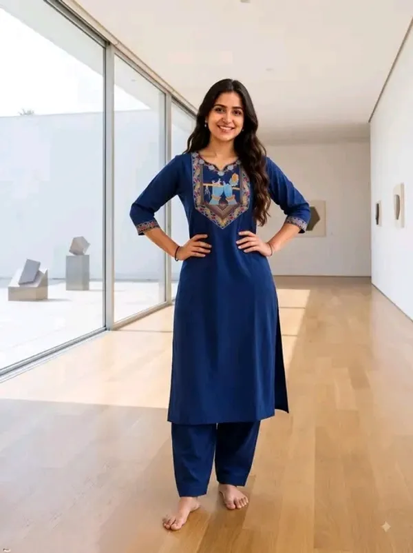 Blue_Cotton_Silk_Straight_Kurta_With_Palazzo_For_Women