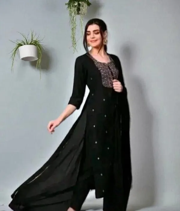 Black_Cotton_Silk_Anarkali_Kurta_Set_With_Dupatta_For_Women