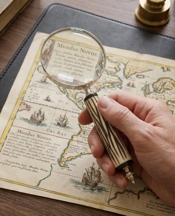 Brass_Glass_Vintage_Gold_Cream_Handle_Handheld_Magnifying_Glass