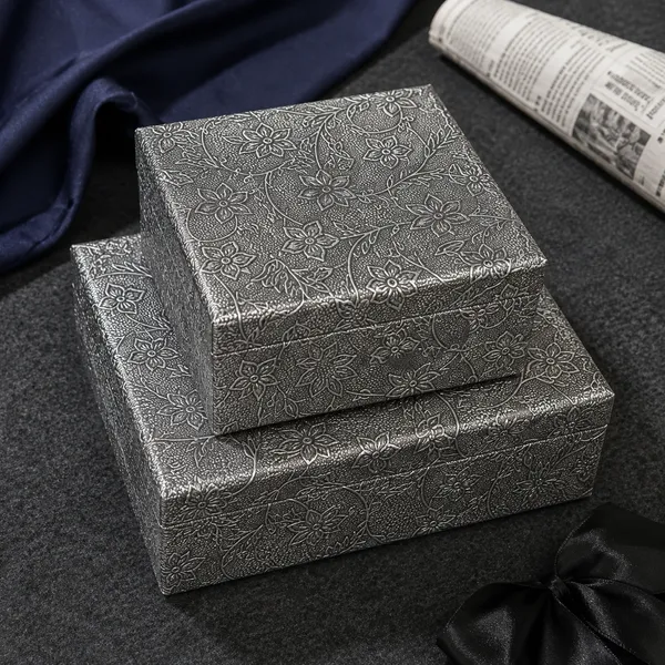 Aluminium_Mdf_Floral_Embossed_Silver_Rectangular_Storage_Box_Set_Of_2