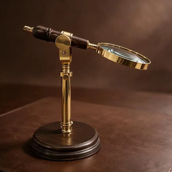 Brass_Wood_Vintage_Gold_Magnifying_Glass_On_Stand