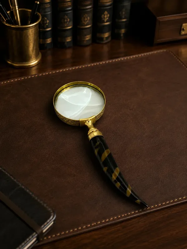 Brass_&_Horn_Antique_Striped_Handle_Magnifying_Glass