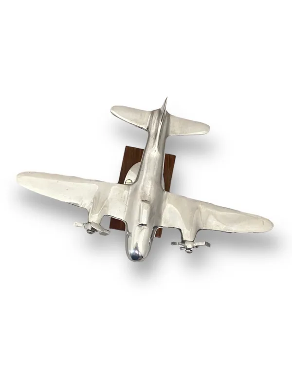 Aluminium_&_Wood_Silver_Nickel_Aircraft_Model_Showpiece_6_In