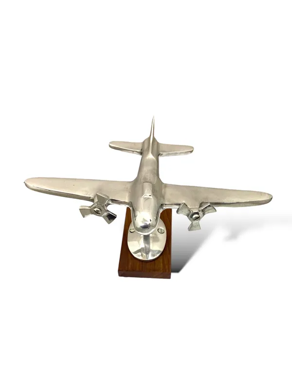 Aluminium_&_Wood_Silver_Nickel_Aircraft_Model_Showpiece_6_In