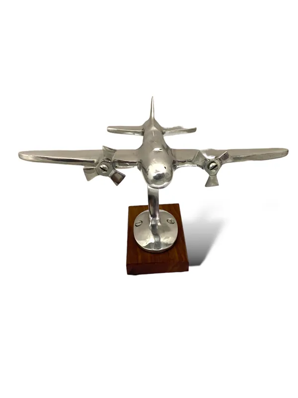 Aluminium_&_Wood_Silver_Nickel_Aircraft_Model_Showpiece_6_In