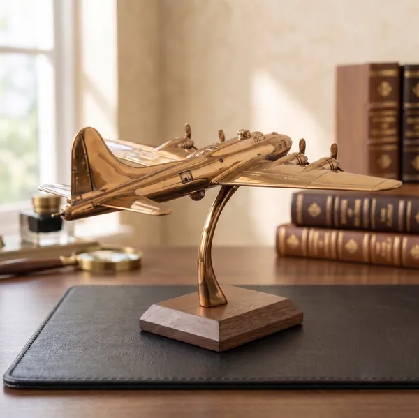 Aluminium_&_Wood_Antique_Brown_Aircraft_Model_Showpiece_8_In