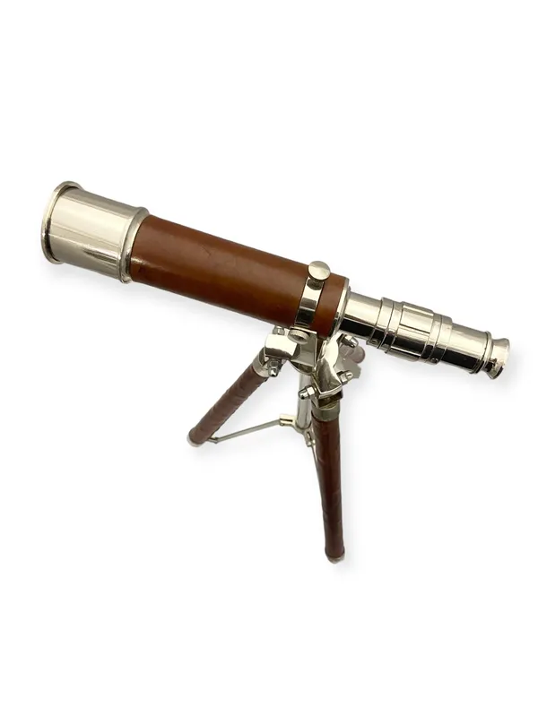 Wood_&_Brass_Nautical_Telescope_With_Tripod_Stand_10_In