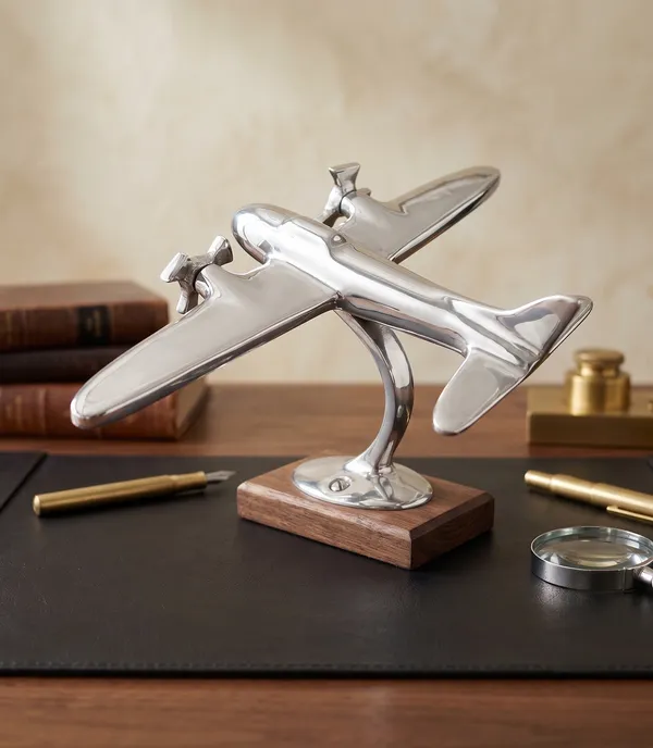 Aluminium_&_Wood_Silver_Nickel_Aircraft_Model_Showpiece_6_In